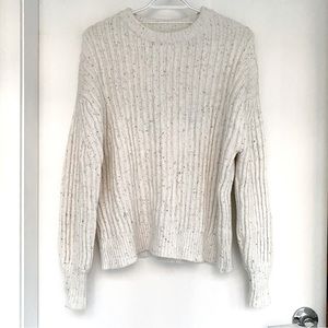 Pull & Bear Cream Confetti Knit Sweater